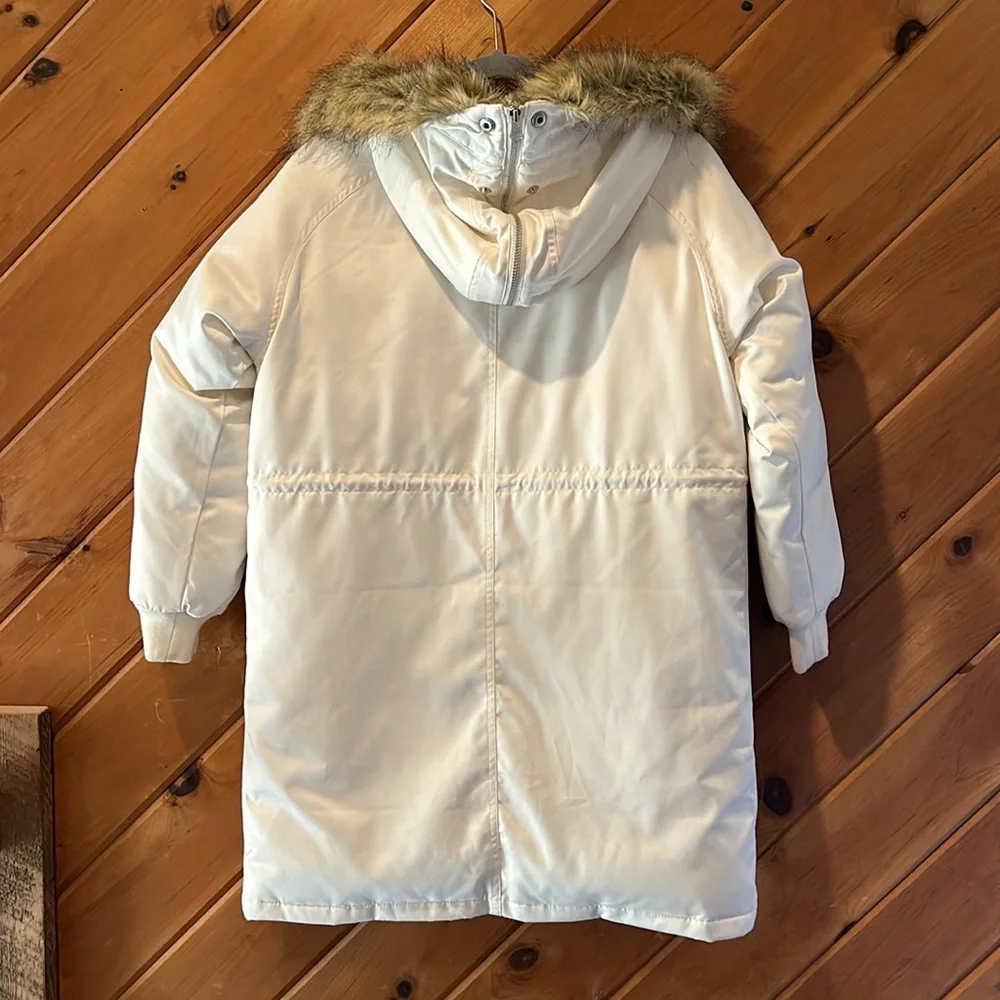 Polo Ralph Lauren white down and waterfowl feather girls puffer coat parka